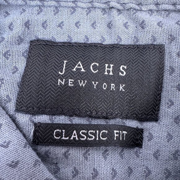 Jachs New York Mens Classic Fit Grey Button-Up Shirt Size Small - Picture 2 of 7